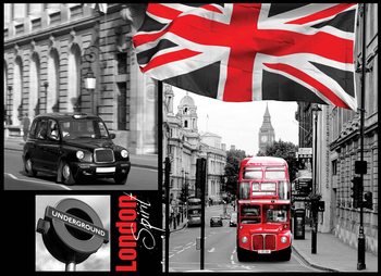 Stadt London Bus Taxi Underground Fototapete