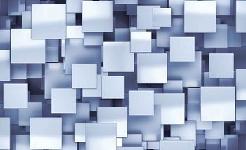 Abstract Squares Modern Blue Fototapet