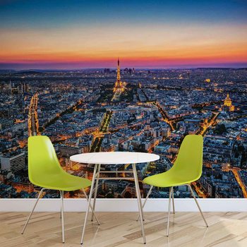 City Paris Sunset Eiffel Tower Fototapet