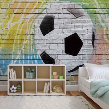 Football Wall Bricks Fototapet