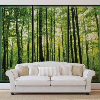 Forest Trees Green Nature Fototapet