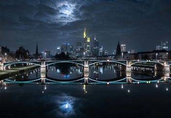 Frankfurt At Full Moon Fototapet