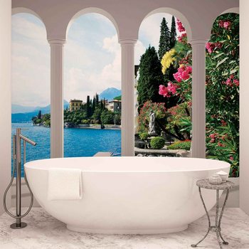 Lake Como Italy Arches Fototapet