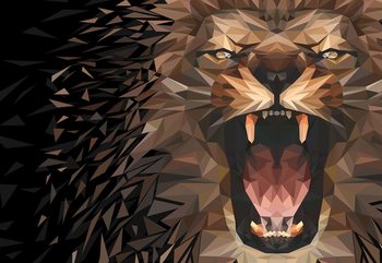 Polygon Lion Dark Colours Fototapet