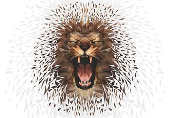 Polygon Lion Ligh Colours Fototapet