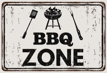 Fototapet Retro Sign Bbq Zone