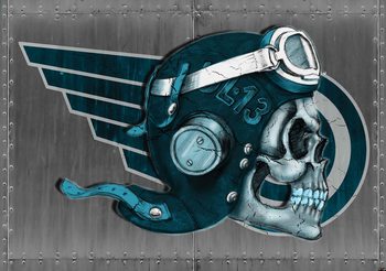 Skull Flying Tattoo Fototapet