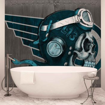 Skull Flying Tattoo Fototapet