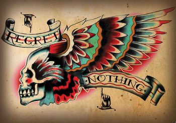 Skull Tattoo Wing Fototapet