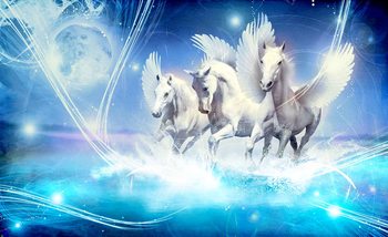 Winged Horse Pegasus Blue Fototapet