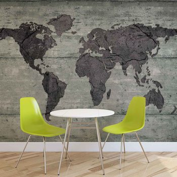 World Map Concrete Texture Fototapet