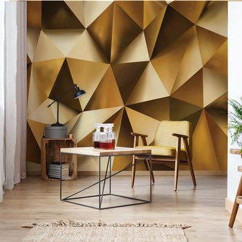 3D Gold Polygon Texture Fototapeta
