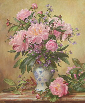 Fototapeta AB/302 Vase of Peonies and Canterbury Bells