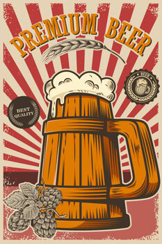 Fototapeta Beer poster in retro style. Beer