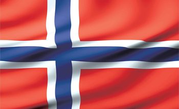 Flaga Norwegii Fototapeta