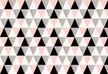 Fototapeta Modern Pink And Black Geometric Triangle Pattern