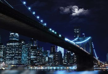 Fototapeta New York Brooklyn Bridge At Night