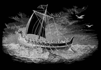 Fototapeta Old engraved illustration of Flokko sending