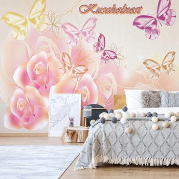 Fototapeta Roses Butterflies