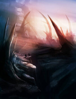 Fototapeta Sci-fi planet landscape environtment