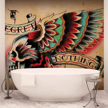 Skull Tattoo Wing Fototapeta