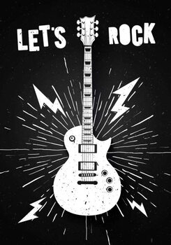 Fototapeta Vector Illustration Lets Rock Music Print