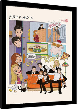 Gerahmte Poster Friends 30 Years - Comic