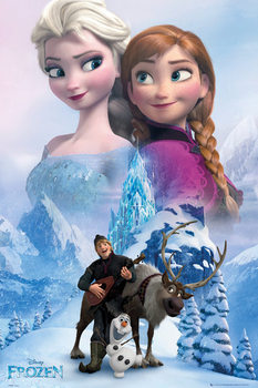 Innrammet plakat Frozen - Collage