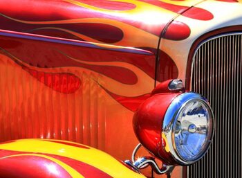Illustration Full frame of a vintage muscle car