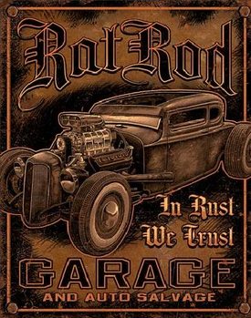 GARAGE - Rat Rod Metalen Wandplaat