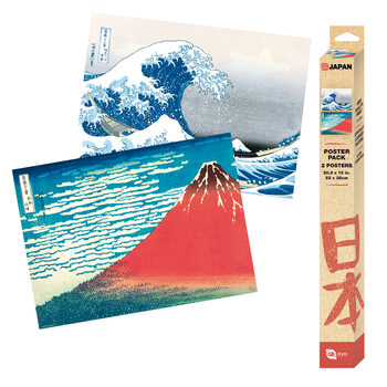 Set de regalo Hokusai - Red Fuji & Wave