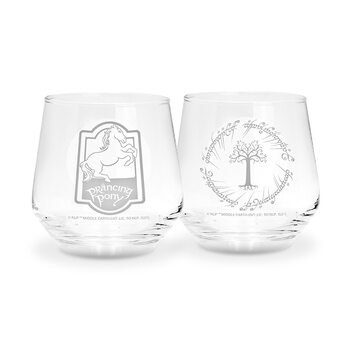 Glas Lord of the Rings - Prancing Pony & Gondor Tree