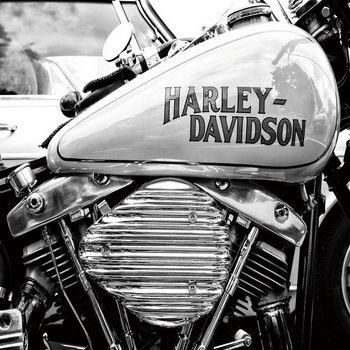 Glastavla Harley Davidson b&w