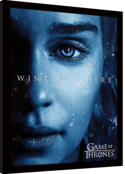 Oprawiony plakat Gra o tron - Winter is Here - Daenerys