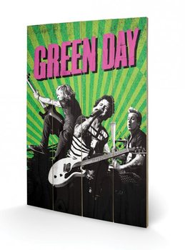 Bild auf Holz Green Day - Uno! Dos! Tre!
