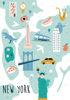 Samolepka Hand drawn vector map of New