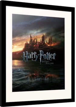 Rámovaný plakát Harry Potter - Burning Hogwarts