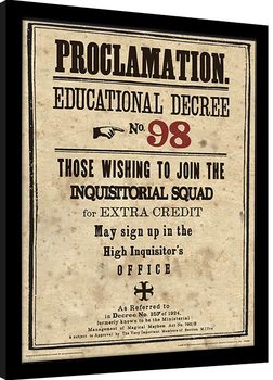 Rámovaný plakát Harry Potter - Educational Decree No. 98