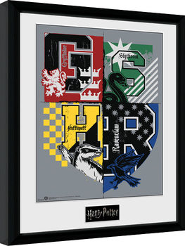 Ingelijste poster Harry Potter - Letter Crests