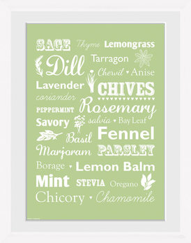 Indrammet plakat Herb - Types