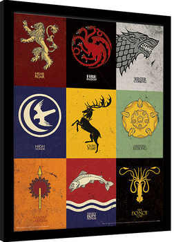 Zarámovaný plakát Hra o Trůny (Game of Thrones) - Sigils