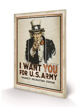 Poster su legno I Want You (Uncle Sam)