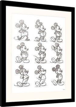 Ingelijste poster Disney - Mickey Mouse - Sketch