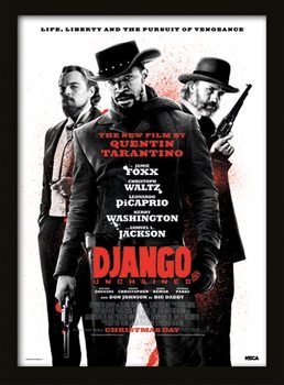 Django Unchained - Life, Liberty and the pursuit of vengeance ingelijste poster met glas