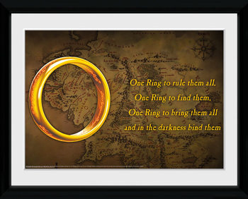 Ingelijste poster In de Ban van de Ring - One Ring