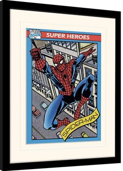 Ingelijste poster Marvel Comics - Spider-Man Trading Card
