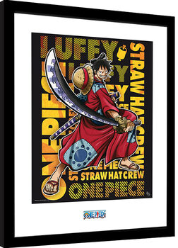 Ingelijste poster One Piece - Luffy in Wano Artwork