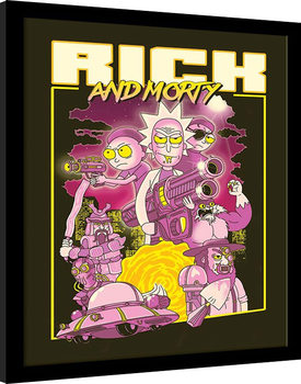  Rick and Morty – 80s Action Movie Ingelijste poster