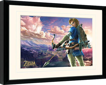 Ingelijste poster The Legend of Zelda: Breath of the Wild - Hyrule Landscape