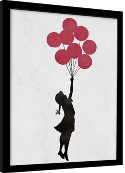 Innrammet plakat Banksy - Girl Floating